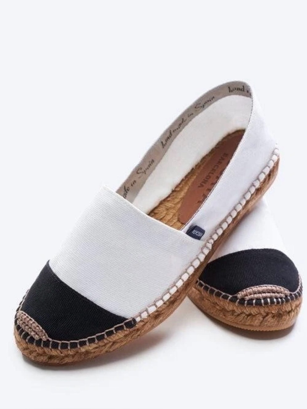 Viscata Barceloneta Canvas Espadrille Limited Edition White Black‎ Flats
